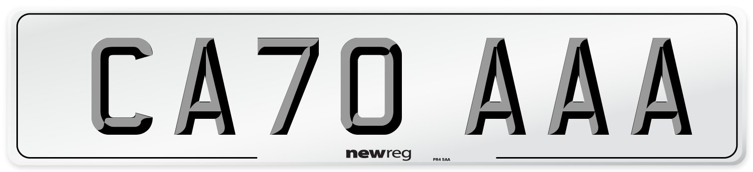 CA70 AAA Number Plate from New Reg